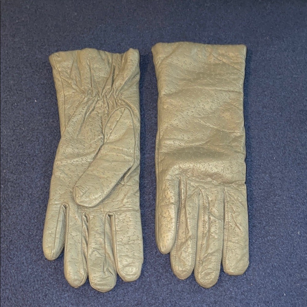 Grey Leather Gloves